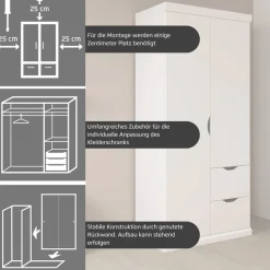 OTTO home Kleiderschrank »Mehrzweckschrank Aktenschrank Möbel Mietswohnung Schlafzimmer MARLENE« 3 verschiedene Ausstattungen BASIC/CLASSIC/PREMIUM (inkl. SOFT-CLOSE),in 3 Breiten 91/136/181 cm im Landhaus-Stil MADE IN GERMANY