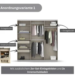 OTTO home Kleiderschrank »Mehrzweckschrank Aktenschrank Möbel Mietswohnung Schlafzimmer KOLUNA« 3 Ausstattungen BASIC/CLASSIC/PREMIUM (inkl. SOFT-CLOSE-FUNKTION),Breiten 203/271/315/360 cm Höhen 210/229 cm MADE IN GERMANY
