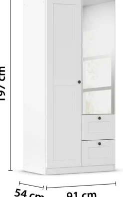 OTTO home Kleiderschrank »Mehrzweckschrank Aktenschrank Möbel Mietswohnung Schlafzimmer YLVA« Breiten: 90/135/180 cm, Höhe 197 cm,skandinavischer Style mit Rahmenfront und Knopfgriffen MADE IN GERMANY