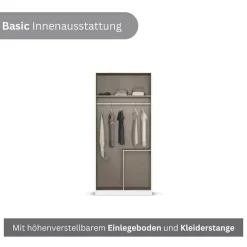 OTTO home Kleiderschrank »Mehrzweckschrank Aktenschrank Möbel Mietswohnung Schlafzimmer YLVA« Breiten: 90/135/180 cm, Höhe 197 cm,skandinavischer Style mit Rahmenfront und Knopfgriffen MADE IN GERMANY