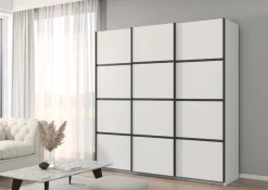 OTTO home Kleiderschrank »Mehrzweckschrank Aktenschrank Möbel Mietswohnung Schlafzimmer AVOLA« 3 verschiedene Ausstattungen BASIC/CLASSIC/PREMIUM (inkl. SOFT-CLOSE),mit eleganten Zierleisten in Chrom, Schwarz oder Weiß MADE IN GERMANY