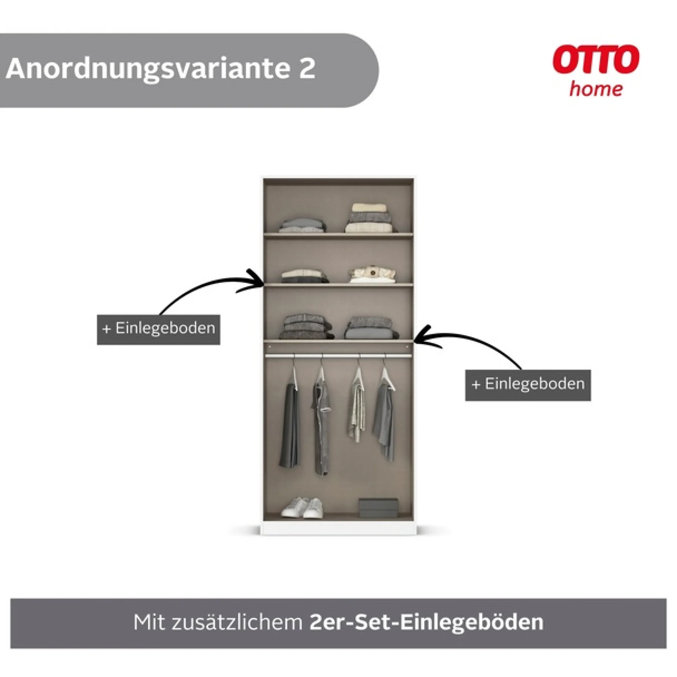 OTTO home Kleiderschrank »Mehrzweckschrank Aktenschrank Möbel Mietswohnung Garderobe AGORDO« durchdachte Innenausstattung kleine und große Räume MADE IN GERMANY