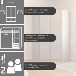 OTTO home Kleiderschrank »Mehrzweckschrank Aktenschrank Möbel Mietswohnung Garderobe AGORDO« voll ausgestattet für kleine Räume geeignet MADE IN GERMANY