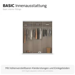 OTTO home Kleiderschrank »Mehrzweckschrank Aktenschrank Möbel Mietswohnung TOPSELLER OTELI« 3 Ausstattungen BASIC/CLASSIC/PREMIUM (inkl. SOFT-CLOSE-FUNKTION),Breiten 203/271/315/360 cm Höhen 210/229 cm MADE IN GERMANY