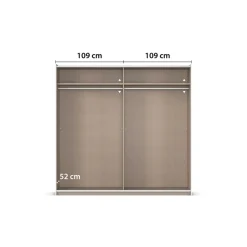 OTTO home Kleiderschrank »Mehrzweckschrank Aktenschrank Möbel Mietswohnung Schlafzimmer ASTANA« 3 Ausstattungen BASIC/CLASSIC/PREMIUM (inkl. SOFT-CLOSE-FUNKTION),großflächige Spiegelfront, B/H/T: 218/210/59 cm MADE IN GERMANY