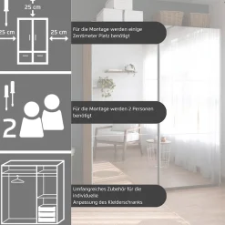 OTTO home Kleiderschrank »Mehrzweckschrank Aktenschrank Möbel Mietswohnung Schlafzimmer ASTANA« 3 Ausstattungen BASIC/CLASSIC/PREMIUM (inkl. SOFT-CLOSE-FUNKTION),großflächige Spiegelfront, B/H/T: 218/210/59 cm MADE IN GERMANY
