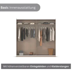 OTTO home Kleiderschrank »Mehrzweckschrank Aktenschrank Möbel Mietswohnung Schlafzimmer ASTANA« 3 Ausstattungen BASIC/CLASSIC/PREMIUM (inkl. SOFT-CLOSE-FUNKTION),großflächige Spiegelfront, B/H/T: 218/210/59 cm MADE IN GERMANY