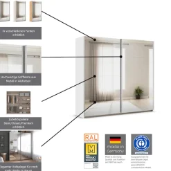 OTTO home Kleiderschrank »Mehrzweckschrank Aktenschrank Möbel Mietswohnung Schlafzimmer ASTANA« 3 Ausstattungen BASIC/CLASSIC/PREMIUM (inkl. SOFT-CLOSE-FUNKTION),großflächige Spiegelfront, B/H/T: 218/210/59 cm MADE IN GERMANY