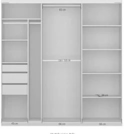 OTTO home Kleiderschrank »Mehrzweckschrank Aktenschrank Möbel Mietswohnung Schlafzimmer OTELI« Breiten 211/278/323/368 cm Höhen 214/233 cm,inkl. Passepartout optional mit Beleuchtung MADE IN GERMANY