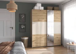 OTTO home Kleiderschrank »Mehrzweckschrank Aktenschrank Möbel Mietswohnung TOPSELLERASTANA« 3 Ausstattungen BASIC/CLASSIC/PREMIUM (inkl. SOFT-CLOSE-FUNKTION),mit 3 Spiegelelementen, Metallgriffleisten alufarbig MADE IN GERMANY