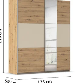 OTTO home Kleiderschrank »Mehrzweckschrank Aktenschrank Möbel Mietswohnung TOPSELLERASTANA« 3 Ausstattungen BASIC/CLASSIC/PREMIUM (inkl. SOFT-CLOSE-FUNKTION),mit 3 Spiegelelementen, Metallgriffleisten alufarbig MADE IN GERMANY