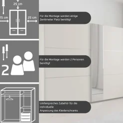 OTTO home Kleiderschrank »Mehrzweckschrank Aktenschrank Möbel Mietswohnung TOPSELLERASTANA« 3 Ausstattungen BASIC/CLASSIC/PREMIUM (inkl. SOFT-CLOSE-FUNKTION),mit 3 Spiegelelementen, Metallgriffleisten alufarbig MADE IN GERMANY