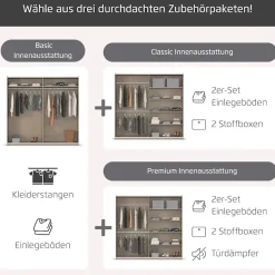 OTTO home Kleiderschrank »Mehrzweckschrank Aktenschrank Möbel Mietswohnung TOPSELLERASTANA« 3 Ausstattungen BASIC/CLASSIC/PREMIUM (inkl. SOFT-CLOSE-FUNKTION),mit 3 Spiegelelementen, Metallgriffleisten alufarbig MADE IN GERMANY