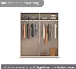 OTTO home Kleiderschrank »Mehrzweckschrank Aktenschrank Möbel Mietswohnung TOPSELLERASTANA« 3 Ausstattungen BASIC/CLASSIC/PREMIUM (inkl. SOFT-CLOSE-FUNKTION),mit 3 Spiegelelementen, Metallgriffleisten alufarbig MADE IN GERMANY