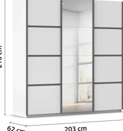 OTTO home Kleiderschrank »Mehrzweckschrank Aktenschrank Möbel Mietswohnung Schlafzimmer AVOLA« 3 verschiedene Ausstattungen BASIC/CLASSIC/PREMIUM (inkl. SOFT-CLOSE),mit eleganten Zierleisten in Chrom, Schwarz oder Weiß MADE IN GERMANY