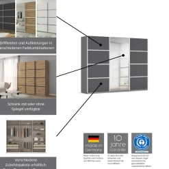 OTTO home Kleiderschrank »Mehrzweckschrank Aktenschrank Möbel Mietswohnung Schlafzimmer AVOLA« 3 verschiedene Ausstattungen BASIC/CLASSIC/PREMIUM (inkl. SOFT-CLOSE),mit eleganten Zierleisten in Chrom, Schwarz oder Weiß MADE IN GERMANY