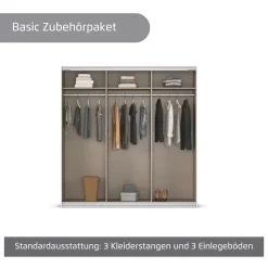 OTTO home Kleiderschrank »Mehrzweckschrank Aktenschrank Möbel Mietswohnung Schlafzimmer AVOLA« 3 verschiedene Ausstattungen BASIC/CLASSIC/PREMIUM (inkl. SOFT-CLOSE),mit eleganten Zierleisten in Chrom, Schwarz oder Weiß MADE IN GERMANY