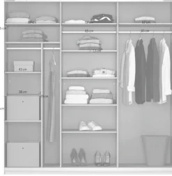 OTTO home Kleiderschrank »Mehrzweckschrank Aktenschrank Möbel Mietswohnung Schlafzimmer CORTONA« erhältlich in Breite 211/278/323/368 cm, Höhe: 214/233 cm,inkl. Passepartout und Zubehör, optionale Beleuchtung MADE IN GERMANY