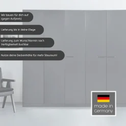 OTTO home Kleiderschrank »Mehrzweckschrank Aktenschrank Möbel Mietswohnung Schlafzimmer OTELI« erhältlich in Breiten 230/275 cm inkl. Innenschubladen und extra Böden,inkl. Passepartout optional mit Beleuchtung MADE IN GERMANY