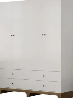OTTO home Kleiderschrank »Oslo Schlafzimmerschrank Garderobe weiß Landhaus« Schlafzimmerschrank mit 4 Türen und 4 Schubladen, Breite 160cm