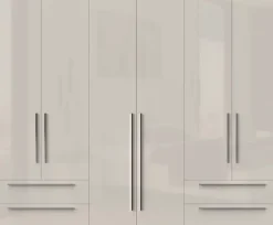 OTTO home Kleiderschrank »Piano, UV lackiert, hochglänzend in beige oder weiß, FSC-zertifiziert« mit 4 Schubladen,272 oder 317cm breit, Höhe 224cm, mit Soft-Close Funktion