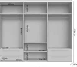 OTTO home Kleiderschrank »Piano, UV lackiert, hochglänzend in beige oder weiß, FSC-zertifiziert« mit 4 Schubladen,272 oder 317cm breit, Höhe 224cm, mit Soft-Close Funktion