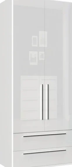 OTTO home Kleiderschrank »Piano, UV lackiert, hochglänzend in beige oder weiß, FSC-zertifiziert« Made in Europe,in vielen Breiten, Höhe 224cm, mit Soft-Close Funktion, 2 Schubladen