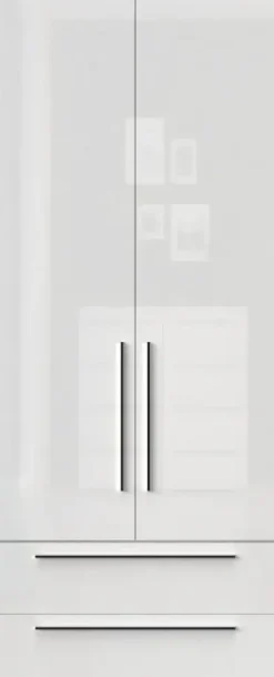 OTTO home Kleiderschrank »Piano, UV lackiert, hochglänzend in beige oder weiß, FSC-zertifiziert« Made in Europe,in vielen Breiten, Höhe 224cm, mit Soft-Close Funktion, 2 Schubladen