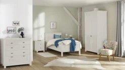 OTTO home Kleiderschrank »Rauna, mit Lamellen und Kassetten, klassischer Landhausstil, rustikal« 2 Breiten: 113/159 cm H/T ca. 195/60 cm,massive Kiefer, Metallgriffe, mehrere Varianten, zeitloses Design