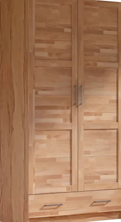 OTTO home Kleiderschrank »Sabrina, 97x60x200cm, natürlicher Landhausstil« teilmassiv, Buche oder Eiche, FSC-zertifiziert, Metallgriffe