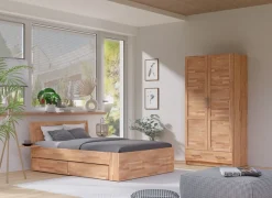 OTTO home Kleiderschrank »Sabrina, 97x60x200cm, natürlicher Landhausstil« teilmassiv, Buche oder Eiche, FSC-zertifiziert, Metallgriffe