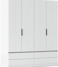 OTTO home Kleiderschrank »Schrank Garderobe ARVEN Breiten 181/226/271cm mit Beleuchtung« 3 verschiedene Ausstattungen BASIC/CLASSIC/PREMIUM (inkl. SOFT-CLOSE),puristisches Design in Plankenoptik mit Metallgriffen MADE IN GERMANY