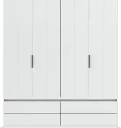 OTTO home Kleiderschrank »Schrank Garderobe ARVEN Breiten 181/226/271cm mit Beleuchtung« 3 verschiedene Ausstattungen BASIC/CLASSIC/PREMIUM (inkl. SOFT-CLOSE),puristisches Design in Plankenoptik mit Metallgriffen MADE IN GERMANY