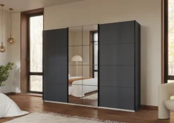 OTTO home Kleiderschrank »Schwebetürenschrank Schrank Garderobe Wäscheschrank BAVENO« in 3 Ausstattungen BASIC/CLASSIC/PREMIUM (mit Soft-Close-Funktion),in moderner Loft-Optik mit Griffleisten aus Metall MADE IN GERMANY