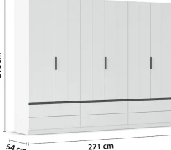 OTTO home Kleiderschrank »Schrank Garderobe ARVEN Breiten 181/226/271cm« 3 verschiedene Ausstattungen BASIC/CLASSIC/PREMIUM (inkl. SOFT-CLOSE),puristisches Design in Plankenoptik mit Metallgriffen MADE IN GERMANY