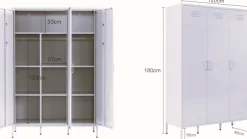 OTTO home Kleiderschrank »Siena Schrank Spind Metallschrank mit 3 Türen« Ideal für jeden Wohnraum - Trendsetter,Zeitloser Schlafzimmerschrank Garderobe Multischrank
