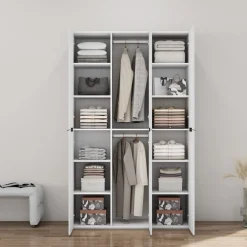 OTTO home Kleiderschrank »Skyller Schlafzimmerschrank mit 3 Türen mit Hochglanzfronten« Drehtürenschrank mit perfekter Innenausstattung, Breite 121 cm