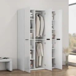 OTTO home Kleiderschrank »Skyller Schlafzimmerschrank mit 3 Türen mit Hochglanzfronten« Drehtürenschrank mit perfekter Innenausstattung, Breite 121 cm
