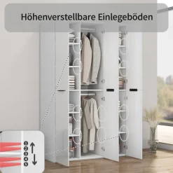 OTTO home Kleiderschrank »Skyller Schlafzimmerschrank mit 3 Türen mit Hochglanzfronten« Drehtürenschrank mit perfekter Innenausstattung, Breite 121 cm