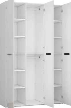 OTTO home Kleiderschrank »Skyller Schlafzimmerschrank mit 3 Türen mit Hochglanzfronten« Drehtürenschrank mit perfekter Innenausstattung, Breite 121 cm