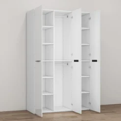 OTTO home Kleiderschrank »Skyller Schlafzimmerschrank mit 3 Türen mit Hochglanzfronten« Drehtürenschrank mit perfekter Innenausstattung, Breite 121 cm