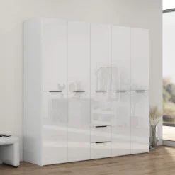 OTTO home Kleiderschrank »Skyller Schlafzimmerschrank mit 5 Türen« Drehtürenschrank mit perfekter Innenausstattung, Breite 2,02cm