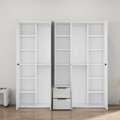OTTO home Kleiderschrank »Skyller Schlafzimmerschrank mit 5 Türen« Drehtürenschrank mit perfekter Innenausstattung, Breite 2,02cm