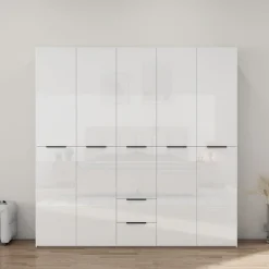 OTTO home Kleiderschrank »Skyller Schlafzimmerschrank mit 5 Türen« Drehtürenschrank mit perfekter Innenausstattung, Breite 2,02cm