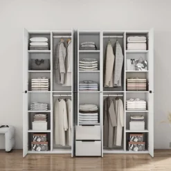 OTTO home Kleiderschrank »Skyller Schlafzimmerschrank mit 5 Türen« Drehtürenschrank mit perfekter Innenausstattung, Breite 2,02cm