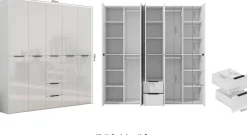 OTTO home Kleiderschrank »Skyller Schlafzimmerschrank mit 5 Türen« Drehtürenschrank mit perfekter Innenausstattung, Breite 2,02cm
