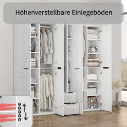 OTTO home Kleiderschrank »Skyller Schlafzimmerschrank mit 5 Türen« Drehtürenschrank mit perfekter Innenausstattung, Breite 2,02cm