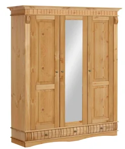 OTTO home Kleiderschrank »Teresa« 3 Türen, aus massiver Kiefer, Breite 152 cm, mit Spiegel, FSC®