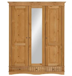 OTTO home Kleiderschrank »Teresa« 3 Türen, aus massiver Kiefer, Breite 152 cm, mit Spiegel, FSC®