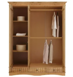 OTTO home Kleiderschrank »Teresa« 3 Türen, aus massiver Kiefer, Breite 152 cm, mit Spiegel, FSC®
